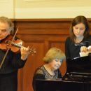 Zakhar Bron (skrzypce), Irina Vinogradova (fortepian) i Celina Kotz. / fot. Tadeusz Boniecki