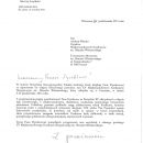 Pismo zawiadamiające o przyznaniu Honorowego Patronatu Prezydenta RP Andrzeja Dudy. 20.10.2015 r. 
